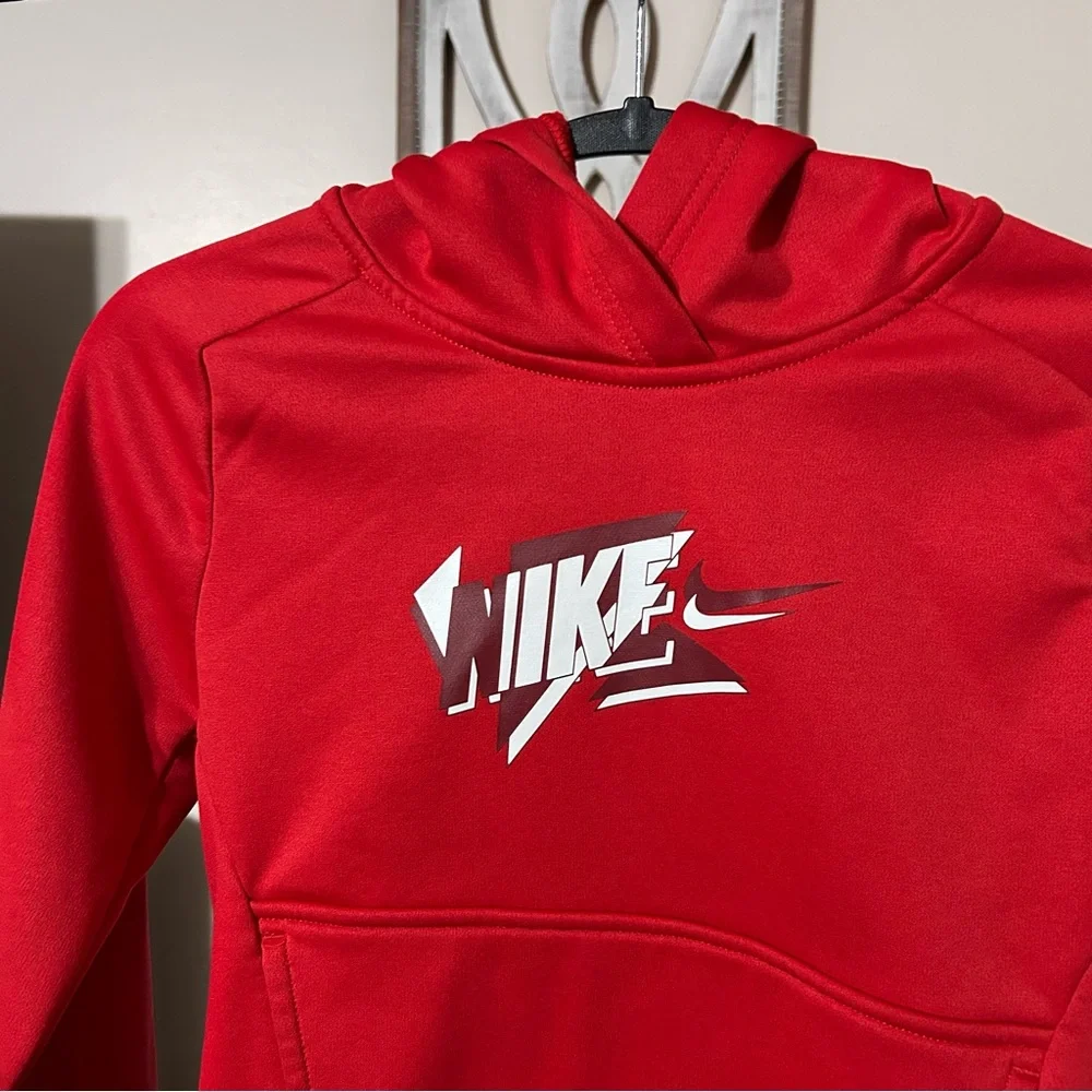 Nike Boys‎ Small Hoodie Pullover Sweater Pockets Red